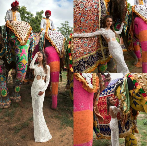 2019 vintage mermaid wedding dresses hollow back floor length lace appliqued long sleeve bridal gowns custom made beach wedding dress, White
2019 vintage mermaid wedding dresses hollow back floor length lace appliqued long sleeve bridal gowns custom made beach wedding dress, White