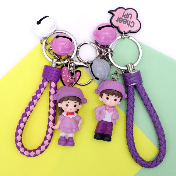 new cute girl boy doll bag pendant keychain braided rope with big bell car bag accessories couple gift jewelry key chain, Silver
new cute girl boy doll bag pendant keychain braided rope with big bell car bag accessories couple gift jewelry key chain, Silver
