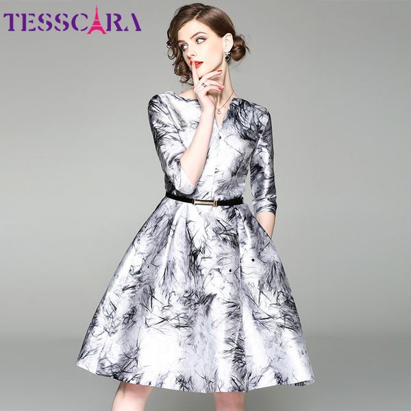 tesscara women spring & autumn elegant a-line dress festa female vintage designer party vestidos retro robe femme, Black;gray
tesscara women spring & autumn elegant a-line dress festa female vintage designer party vestidos retro robe femme, Black;gray