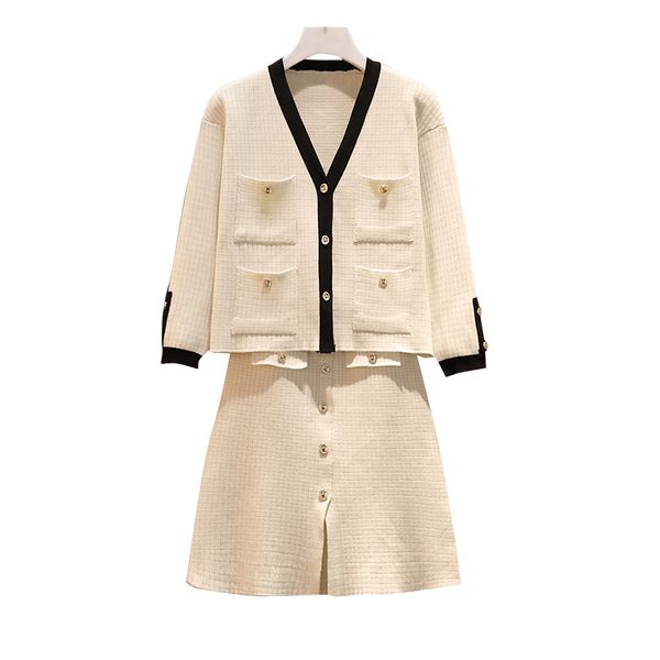 large plus size skirt suit women coat skirt two piece set female autumn winter black vintage elegant smart casual office suit, White
large plus size skirt suit women coat skirt two piece set female autumn winter black vintage elegant smart casual office suit, White