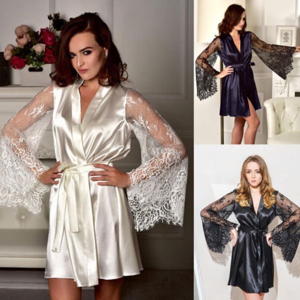 2019 new fashon women smooth satin lace sleepwear babydoll lingerie nightdress long sleeve dress pajamas summer autumn, Black;red
2019 new fashon women smooth satin lace sleepwear babydoll lingerie nightdress long sleeve dress pajamas summer autumn, Black;red