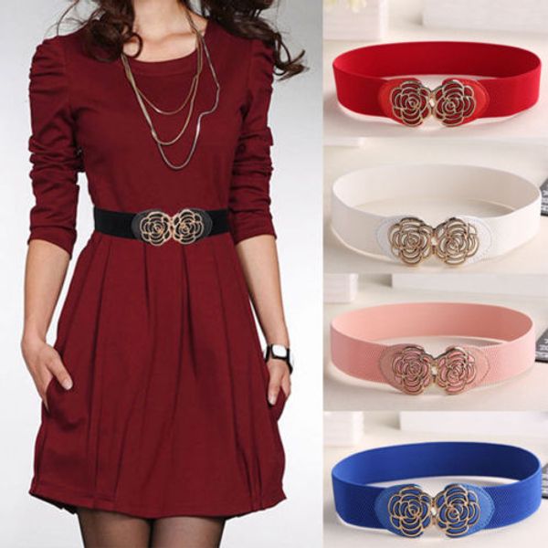 women lady metallic retro flower elastic stretchy dress narrow waist belts band red blue black white pink, Black;brown
women lady metallic retro flower elastic stretchy dress narrow waist belts band red blue black white pink, Black;brown