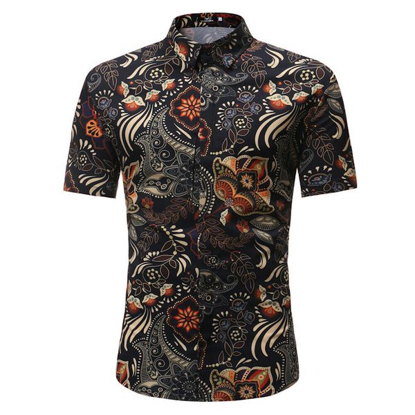 2019 new style fashion men holiday beach tee fancy slim flower print short sleeve shirt button casual, White;black
2019 new style fashion men holiday beach tee fancy slim flower print short sleeve shirt button casual, White;black
