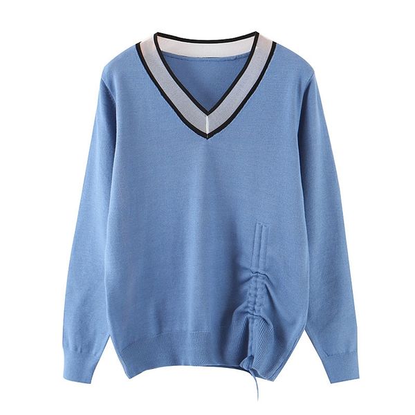 women drawstring sweaters autumn v neck long sleeve jumpers ladies patchwork loose pullovers knitwear xb9509, White;black
women drawstring sweaters autumn v neck long sleeve jumpers ladies patchwork loose pullovers knitwear xb9509, White;black