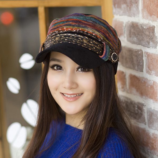 2019 fashion women cotton star belt decoration cap hat casual ladies visor outdoor thick warm autumn winter feminino hats, Blue;gray
2019 fashion women cotton star belt decoration cap hat casual ladies visor outdoor thick warm autumn winter feminino hats, Blue;gray