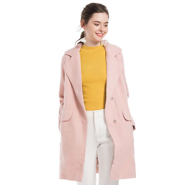hanzangl autumn winter women coats jackets office lady solid color wool coat pink camel female woolen coat outerwear, Black
hanzangl autumn winter women coats jackets office lady solid color wool coat pink camel female woolen coat outerwear, Black