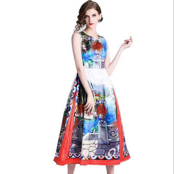 2019 flora printed dresses slim fit summer strees style dresses empire sleevesless a-line long skirt summer women, Black;pink
2019 flora printed dresses slim fit summer strees style dresses empire sleevesless a-line long skirt summer women, Black;pink