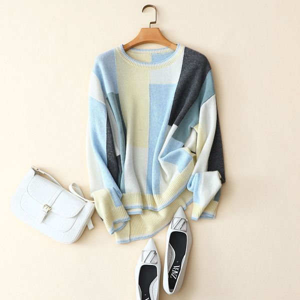 autumn winter new style 100% cashmere sweater women fashion patchwork cew neck long sleeve cozy pullovers, White;black
autumn winter new style 100% cashmere sweater women fashion patchwork cew neck long sleeve cozy pullovers, White;black
