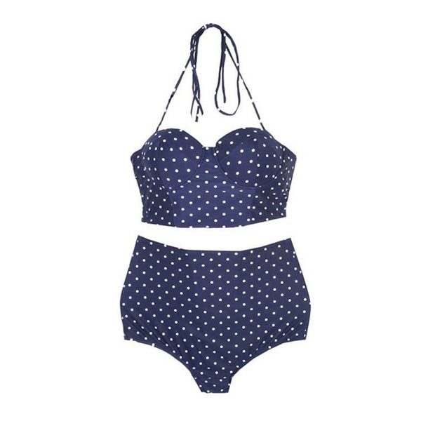 bikinis set swimwear women bikini 2021 dot print simple high waist halter cross strap bandage split swimsuit
bikinis set swimwear women bikini 2021 dot print simple high waist halter cross strap bandage split swimsuit