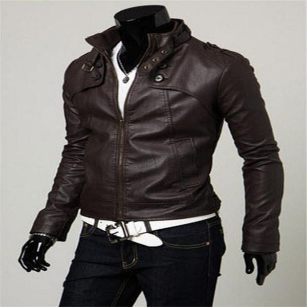 korean version brown jacket men artificial leather jacket coats fashion stand collar slim casual motorcycle leather jackets, Black
korean version brown jacket men artificial leather jacket coats fashion stand collar slim casual motorcycle leather jackets, Black