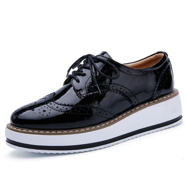 lace-up brogues oxford shoes for women female sneakers platform casual shoes height increase zapatos mujer plus size 35~43, Black
lace-up brogues oxford shoes for women female sneakers platform casual shoes height increase zapatos mujer plus size 35~43, Black