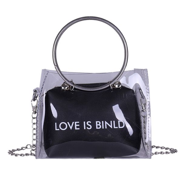 women fashion handbag pvc transparent women shoulder bag metallic ring tote beach travel chain messenger bags #t10
women fashion handbag pvc transparent women shoulder bag metallic ring tote beach travel chain messenger bags #t10