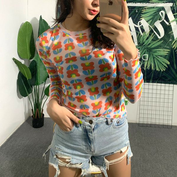 new fashion ins style women see-through sheer mesh fishnet t-shirt crop cute rainbow floral printed female summer mesh, White
new fashion ins style women see-through sheer mesh fishnet t-shirt crop cute rainbow floral printed female summer mesh, White