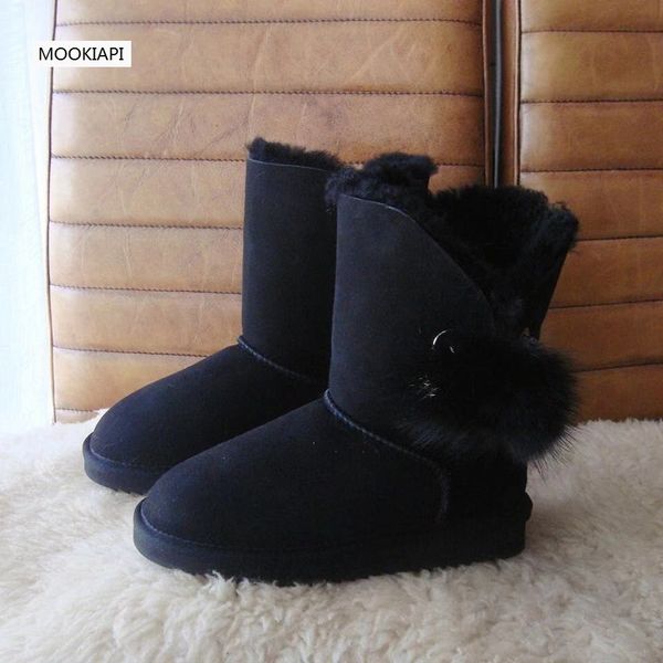 in 2019, china's latest sheepskin and fur women's snow boots, 100% pure wool women's shoes in the barrel, colors, Black
in 2019, china's latest sheepskin and fur women's snow boots, 100% pure wool women's shoes in the barrel, colors, Black