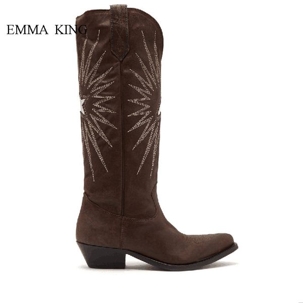 ladies retro style chunky heels knee high boots brown electric embroidery leather long riding boots autumn winter shoes woman, Black
ladies retro style chunky heels knee high boots brown electric embroidery leather long riding boots autumn winter shoes woman, Black
