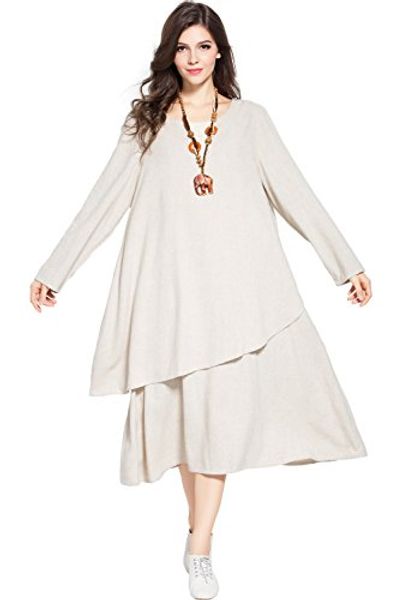 anysize double layered linen&cotton dress fall winter plus size dress y88, Black;gray
anysize double layered linen&cotton dress fall winter plus size dress y88, Black;gray