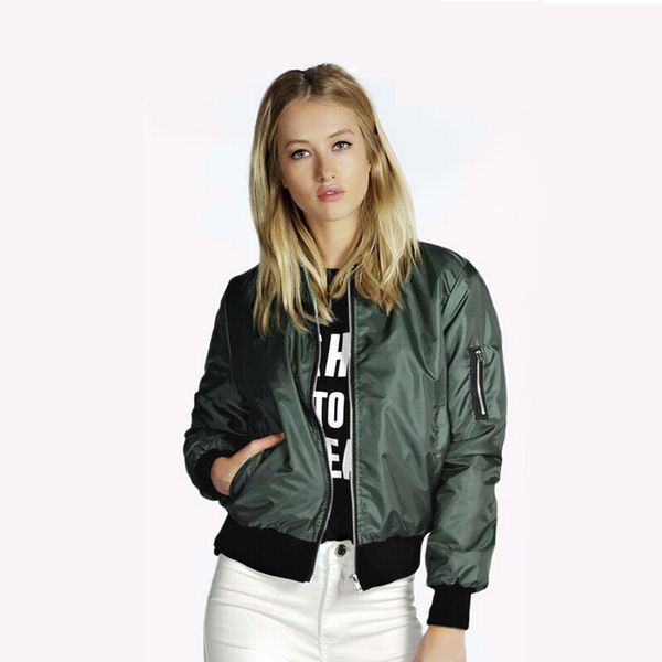 2016 autumn fashion bomber jacket women long sleeve basic coats casual thin slim outerwear short pilot jackets, Black;brown
2016 autumn fashion bomber jacket women long sleeve basic coats casual thin slim outerwear short pilot jackets, Black;brown