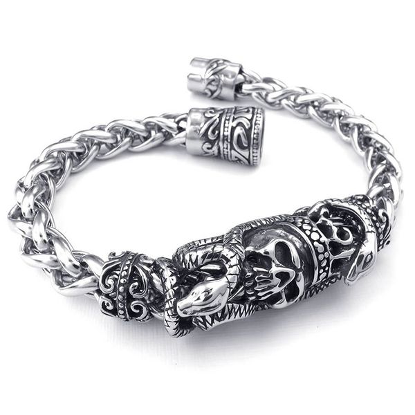 man biker gothic snake serpent skull skull stainless steel jewelry bracelet - silver, Golden;silver
man biker gothic snake serpent skull skull stainless steel jewelry bracelet - silver, Golden;silver