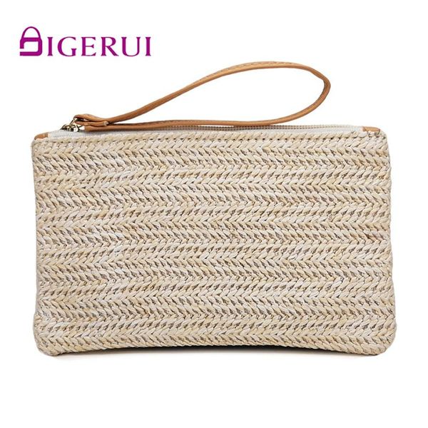 digerui bohemian ladies straw bag 2019 new fashion ladies purse wallet summer cute retro straw knitted handbag casual beach bag