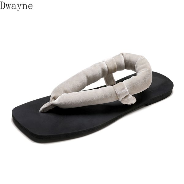 flip-flops female 2020 summer new toe lazy flat-bottom fashion wild wear half slippers, Black