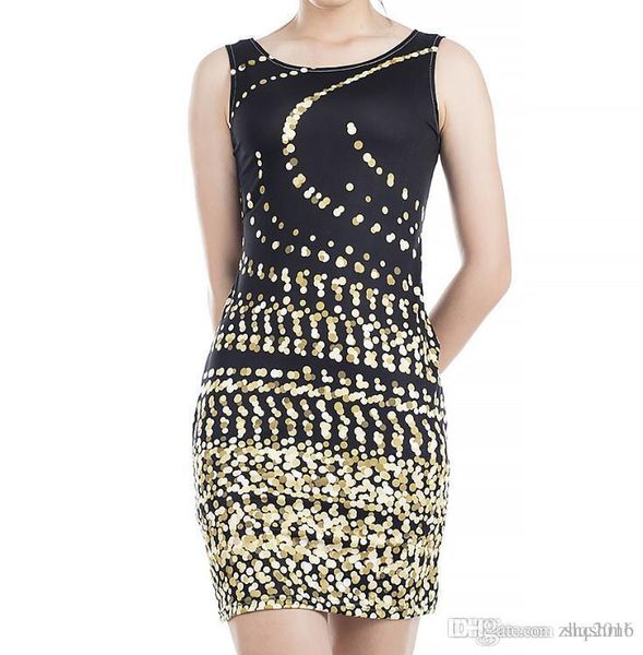 women dress summer crew neck sling sleeveless hip waist elegant lady colorful dot spot gold printed skirt casual pencil dresses sz l, Black;gray
women dress summer crew neck sling sleeveless hip waist elegant lady colorful dot spot gold printed skirt casual pencil dresses sz l, Black;gray
