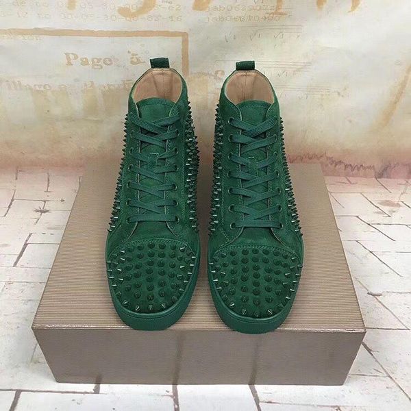 new arrival mens womens black matter leather with black spikes high sneakers,designer men causal sports shoes drop shipping xm89604
new arrival mens womens black matter leather with black spikes high sneakers,designer men causal sports shoes drop shipping xm89604