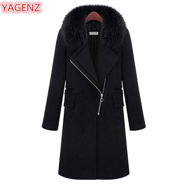 yagenz winter women's wool coat large size women clothing 5xl fashion long section women long sleeves fur collar zipper coat 403, Black
yagenz winter women's wool coat large size women clothing 5xl fashion long section women long sleeves fur collar zipper coat 403, Black
