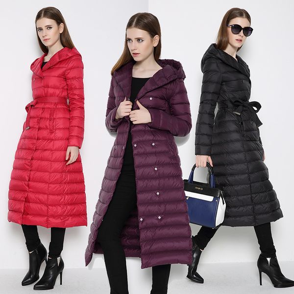 new x- long down jacket women 2017 europe white duck down fashion female double breasted coat with a hood parka for women, Black
new x- long down jacket women 2017 europe white duck down fashion female double breasted coat with a hood parka for women, Black
