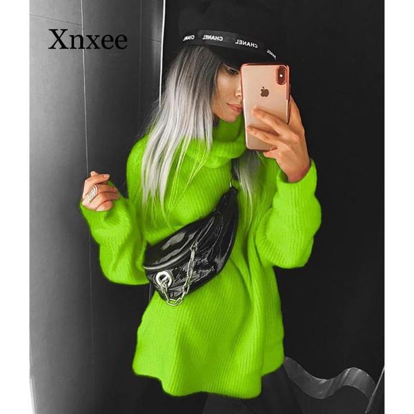 fashion turtleneck oversized sweater winter clothes women neon green pink orange pullover ladies knit wool pullovers, White;black
fashion turtleneck oversized sweater winter clothes women neon green pink orange pullover ladies knit wool pullovers, White;black