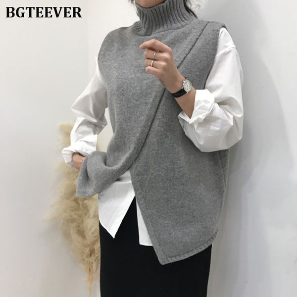 fashion turtleneck knitted vest women sweater chic split knitted pullovers vest sweater female warm knitting jumpers 2019, White;black
fashion turtleneck knitted vest women sweater chic split knitted pullovers vest sweater female warm knitting jumpers 2019, White;black