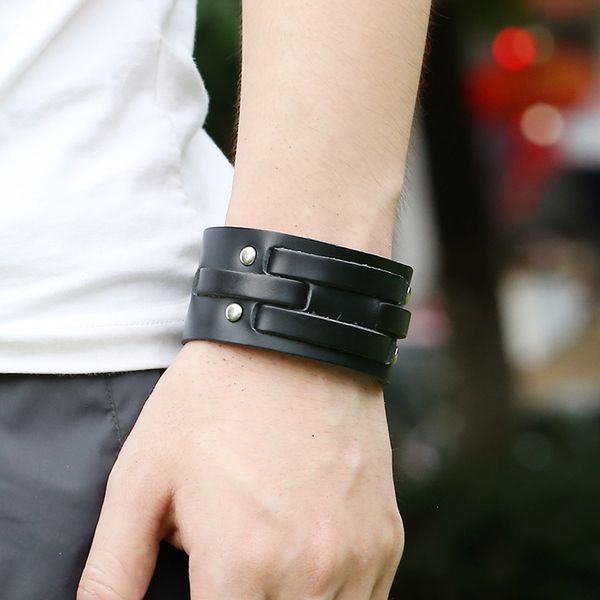 2020 new men bracelet 3.5cm wide vintage black genuine leather belt wrap bracelets punk rock style jewelry gifts for man, Golden;silver
2020 new men bracelet 3.5cm wide vintage black genuine leather belt wrap bracelets punk rock style jewelry gifts for man, Golden;silver