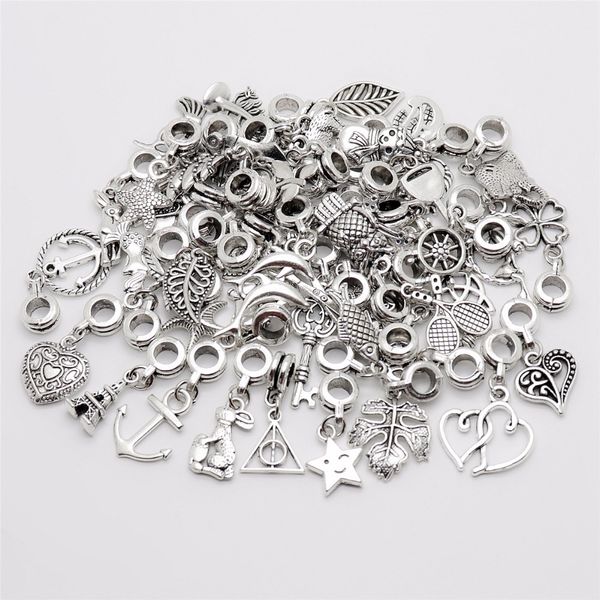 mix 50pcs/lot vintage big hole loose beads european pendant fit pandora charm bracelet diy metal jewelry making, Silver
mix 50pcs/lot vintage big hole loose beads european pendant fit pandora charm bracelet diy metal jewelry making, Silver