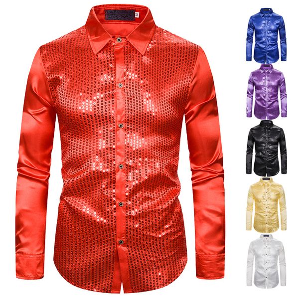 autumn new sequin show night club host emcee gilt men's lapel long sleeve shirt men's party wear shirts, Black
autumn new sequin show night club host emcee gilt men's lapel long sleeve shirt men's party wear shirts, Black