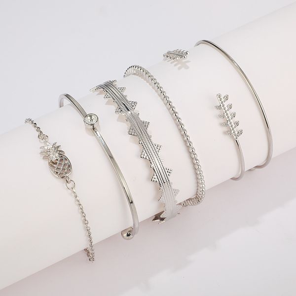 6 pieces silver geometric bracelets set behemian gypsy cuff bangles boho jewelry for women birthday new year christmas gift, Black
6 pieces silver geometric bracelets set behemian gypsy cuff bangles boho jewelry for women birthday new year christmas gift, Black
