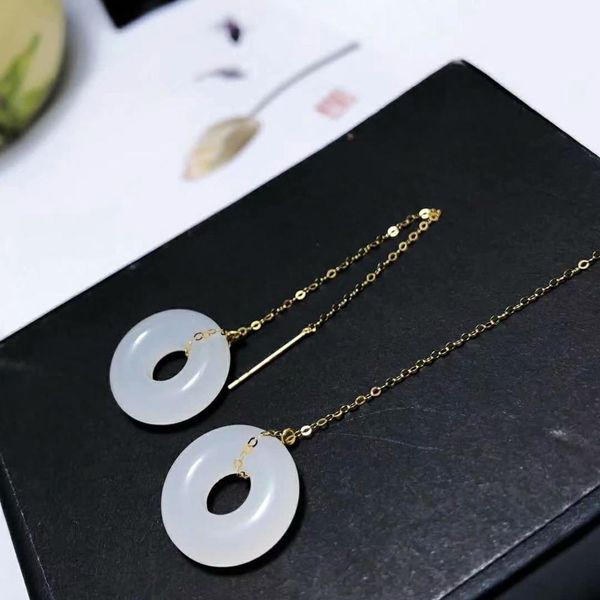 shilovem 18k yellow gold natural white jasper drop earrings classic fine jewelry women wedding gift new plant 13mm yze131399hby, Golden;silver
shilovem 18k yellow gold natural white jasper drop earrings classic fine jewelry women wedding gift new plant 13mm yze131399hby, Golden;silver