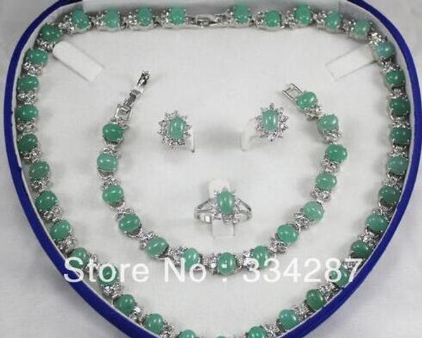 new listed 6x8mm bead light green jades necklace bracelet earring jewelry set, Slivery;golden
new listed 6x8mm bead light green jades necklace bracelet earring jewelry set, Slivery;golden