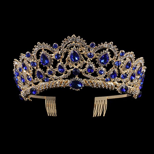 европейский blue crystal crown gold vintage rhinestone pageant royal tiara с расческой барокко свадебные аксессуары для волос для невесты, Golden;white
европейский blue crystal crown gold vintage rhinestone pageant royal tiara с расческой барокко свадебные аксессуары для волос для невесты, Golden;white