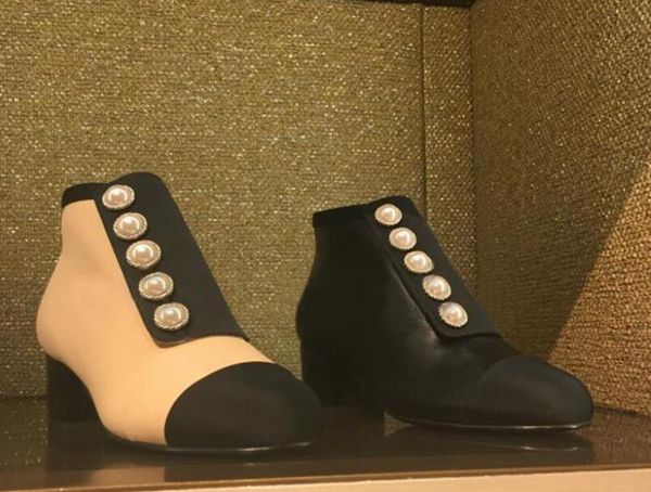 women winter boots simple classic luxury velvet pearl thick heel short tube martin boots, Black
women winter boots simple classic luxury velvet pearl thick heel short tube martin boots, Black