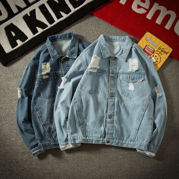 men's jackets wholesale 2021 harajuku bf style hole denim jacket male spring and autumn models korean loose handsome couple, Black;brown
men's jackets wholesale 2021 harajuku bf style hole denim jacket male spring and autumn models korean loose handsome couple, Black;brown