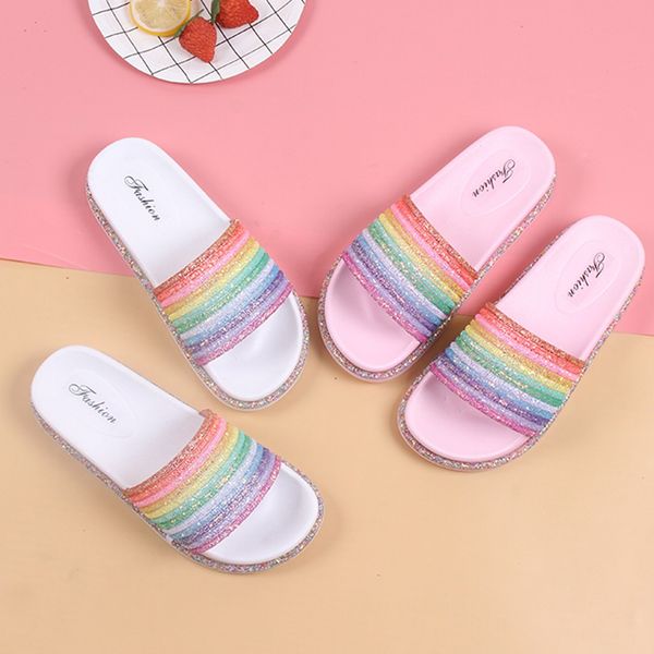 women outdoor rainbow platform-bottom casual beach walk shoes anti-slip slippers women's summer beach shoesladies slippers#g3, Black
women outdoor rainbow platform-bottom casual beach walk shoes anti-slip slippers women's summer beach shoesladies slippers#g3, Black