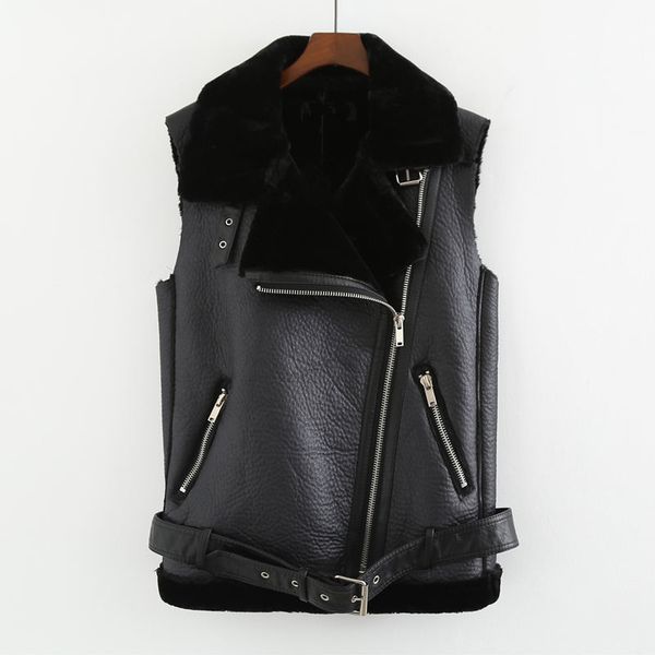 plus velvet warm pu leather vest women lambswool waistcoat sleeveless vests for ladies streetwear vests coats z75, Black;white
plus velvet warm pu leather vest women lambswool waistcoat sleeveless vests for ladies streetwear vests coats z75, Black;white