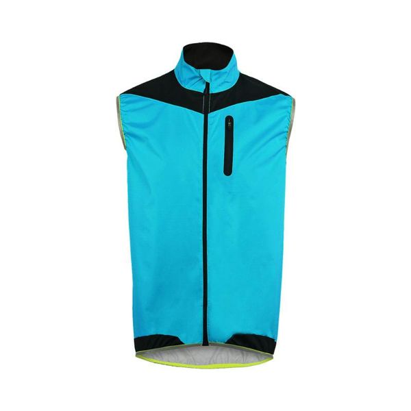 men vest reflective windproof waterproof fiber blend lightweight, Black