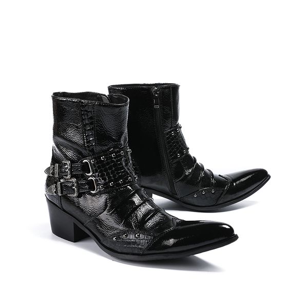 new mens pointed toe zip fashion buckle ankle boots genuine leather high high heel office work boots wedding dress shoes
new mens pointed toe zip fashion buckle ankle boots genuine leather high high heel office work boots wedding dress shoes