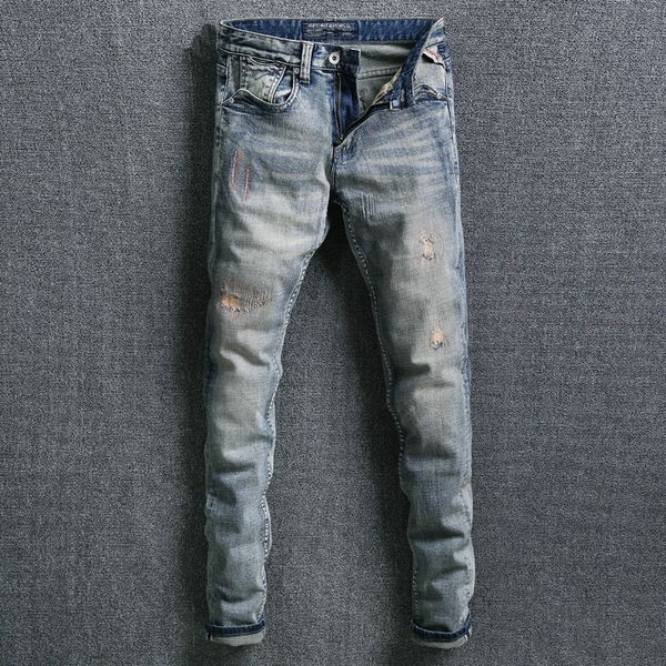 Fashion Streetwear Men Jeans Retro Washed Slim Fit Ripped Jeans Distressed Pants Embroidery Designer Vintage Classical Men
Fashion Streetwear Men Jeans Retro Washed Slim Fit Ripped Jeans Distressed Pants Embroidery Designer Vintage Classical Men