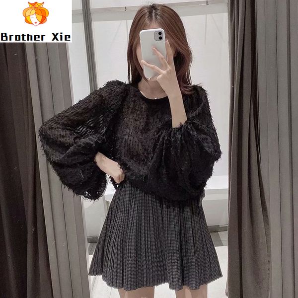 solid women blouse fashion tassel patchwork shirt chic o neck ladies spring autumn puff long sleeve loose femininas blouse, White
solid women blouse fashion tassel patchwork shirt chic o neck ladies spring autumn puff long sleeve loose femininas blouse, White