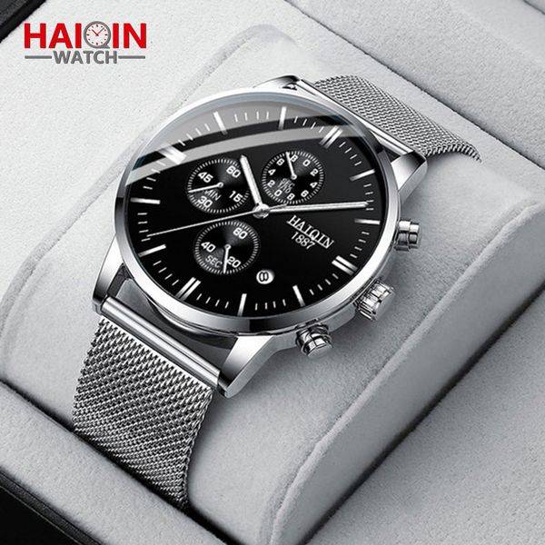 haiqin mens watches luxury quartz wrist watch for men stainless steel mesh strap satch waterproof wristwatch new man clock, Slivery;brown
haiqin mens watches luxury quartz wrist watch for men stainless steel mesh strap satch waterproof wristwatch new man clock, Slivery;brown