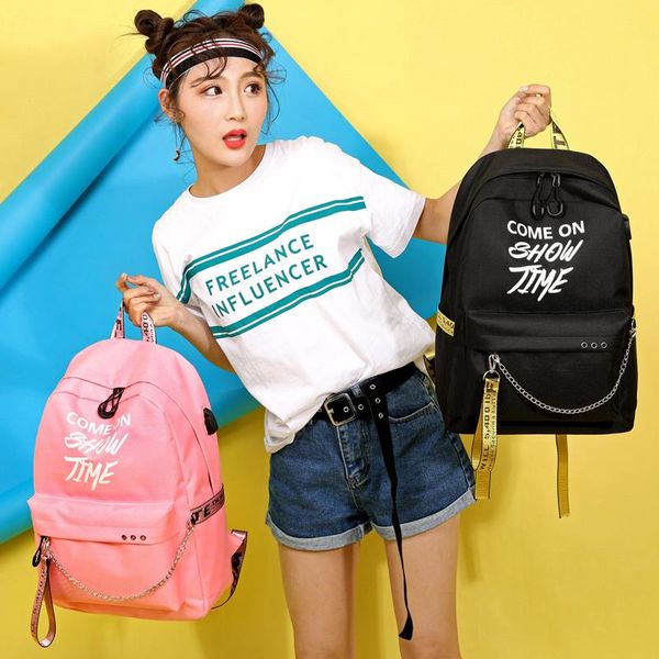 women backpack leisure backpack outdoor sports letters print school bag waterproof travel hiking luminous teenagers
women backpack leisure backpack outdoor sports letters print school bag waterproof travel hiking luminous teenagers