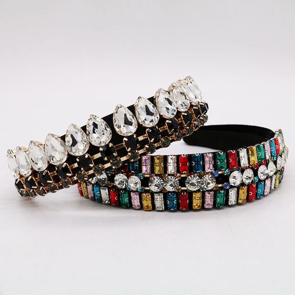 new baroque colorful crystal headband women crown jewelry wide black velvet rhinestone hairband wedding hair accessories, Golden;white
new baroque colorful crystal headband women crown jewelry wide black velvet rhinestone hairband wedding hair accessories, Golden;white