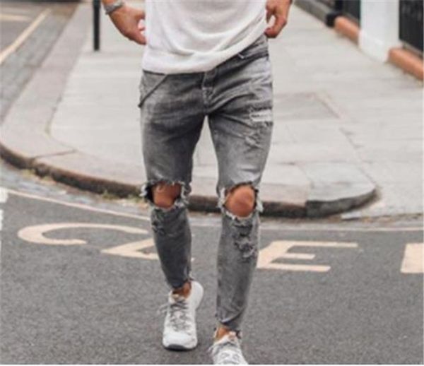 mens designer jeans selling ripped knees and grey legs popular pants small leg jeans males apparel, Blue
mens designer jeans selling ripped knees and grey legs popular pants small leg jeans males apparel, Blue