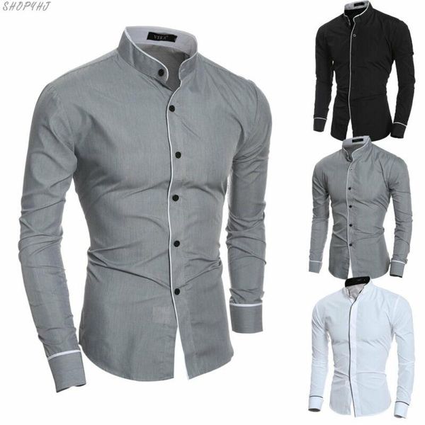 men's dress shirts long sleeve slim fit business social blouse men formal casual shirt, White;black
men's dress shirts long sleeve slim fit business social blouse men formal casual shirt, White;black